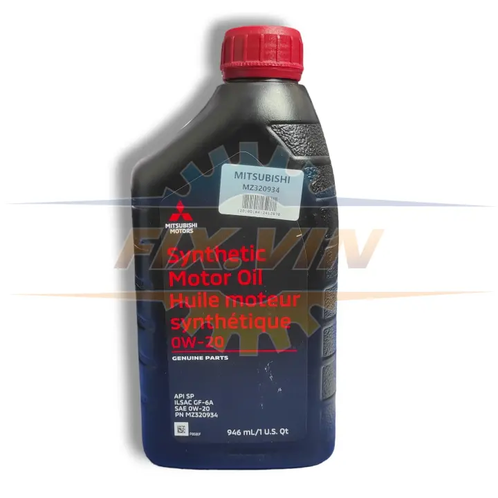 Олива моторна Synthetic motor oil 0W-20 0,946л MITSUBISHI MZ320934 (фото 1)