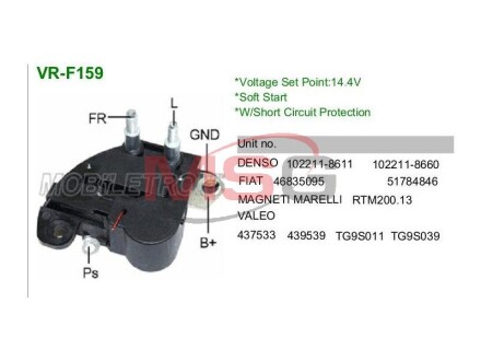 Регулятор напруги генератора MOBILETRON VRF159