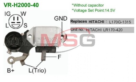 Регулятор напруги генератора MOBILETRON VRH200040