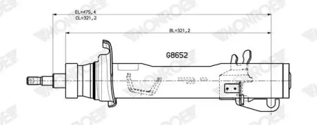 Амортизатор передн лів MINI COUNTRYMAN (R60), PACEMAN (R61) 1.6/1.6D/2.0D 08.10-10.16 MONROE G8652
