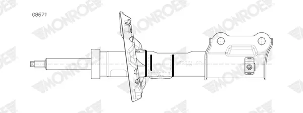 Амортизатор передн Лів HYUNDAI I30 KIA CEED, PROCEED 1.0-1.6H 11.16- MONROE G8671 (фото 1)