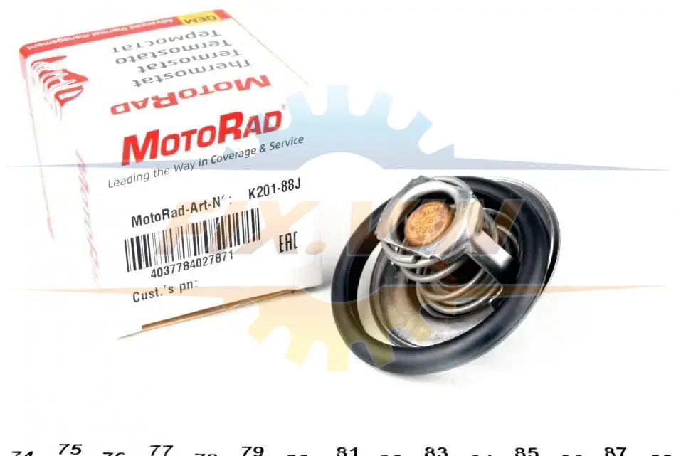 Термостат системи охолодження (88°C) CHEVROLET AVEO / KALOS DAIHATSU CHARMANT, CUORE II FORD SCORPIO I, SCORPIO II, SIERRA II, TRANSIT, TRANSIT TOURNEO HONDA ACCORD II, ACCORD III 0.8-3.0 07.77- MOTORAD 201-88JK (фото 1)