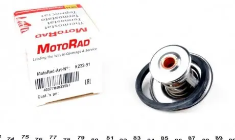 Термостат системи охолодження (92°C) OPEL ASCONA C, ASTRA F, ASTRA F/KOMBI, ASTRA G, ASTRA G CLASSIC, ASTRA G/KOMBI, KADETT D, KADETT E, KADETT E COMBO, KADETT E/KOMBI, MANTA B 1.6-1.8 09.81-06.08 MOTORAD 232-91K