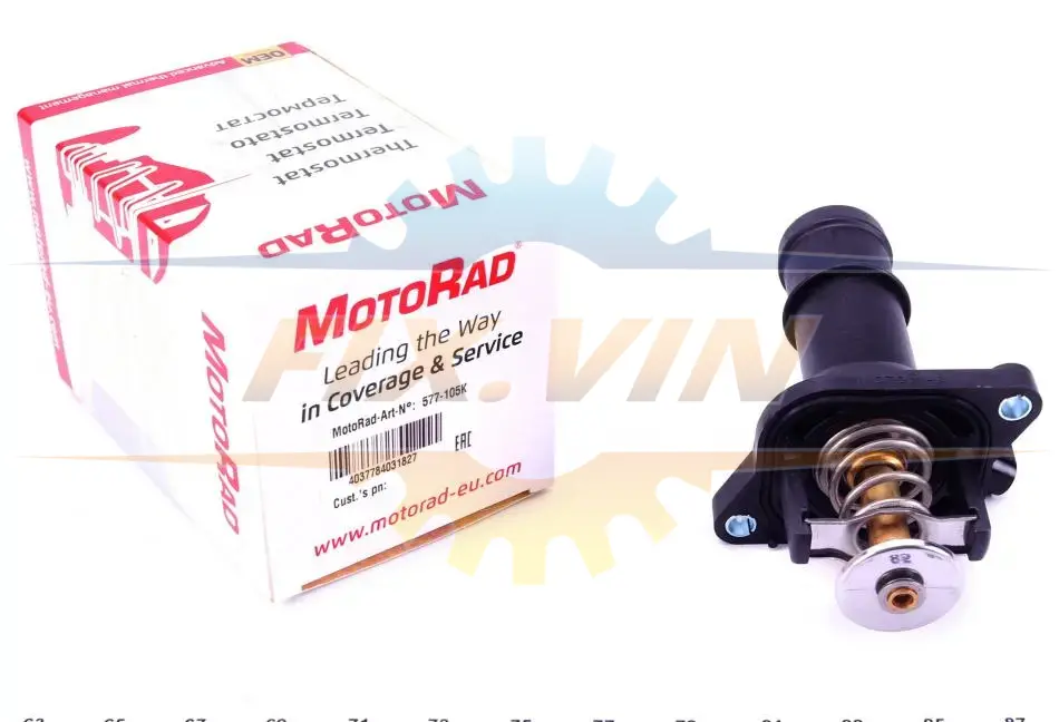 Термостат системи охолодження (105°C, в корпусі) AUDI A3 VW BORA 1.6 05.99-05.05 MOTORAD 577-105K (фото 1)