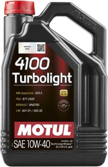 Олива моторна 4100 Turbolight 10W40 4л MOTUL 109462