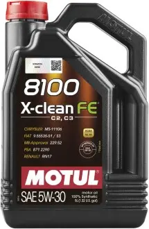 Моторне масло  8100 X-Clean FE 5W-30 5л MOTUL 112781 (фото 1)