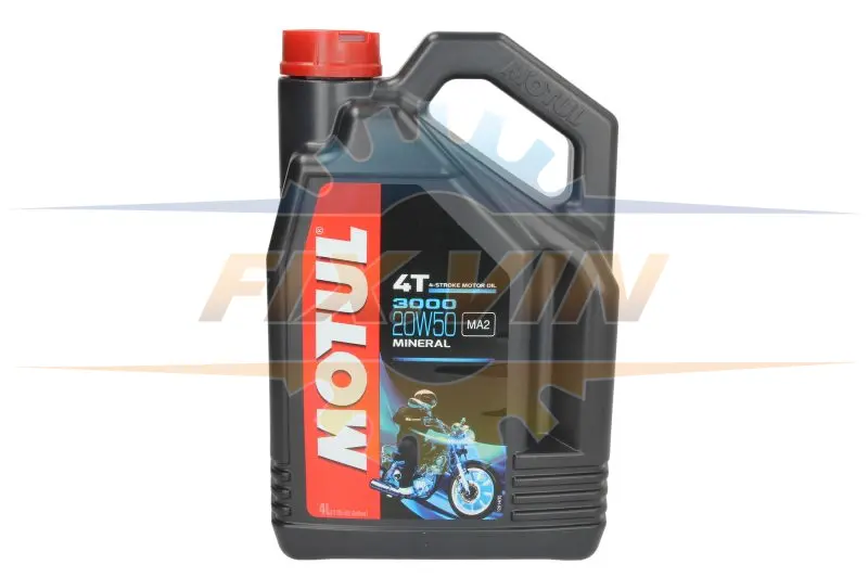 Олива для чотиритактних двигунів 3000 20W50 4л, API SJ JASO MA-2 Мінеральна MOTUL 3000 4T 20W50 4L 107319 (фото 1)