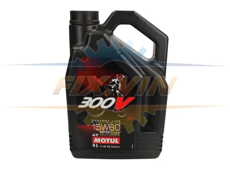 Олива для чотиритактних двигунів 300V Off Road 15W60 4л >JASO MA2 Синтетична естерове MOTUL 300VFLOFF 15W60 4L 104138 (фото 1)