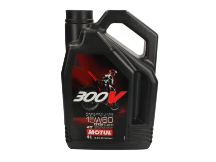 Олива для чотиритактних двигунів 300V Off Road 15W60 4л >JASO MA2 Синтетична естерове MOTUL 300VFLOFF 15W60 4L 104138