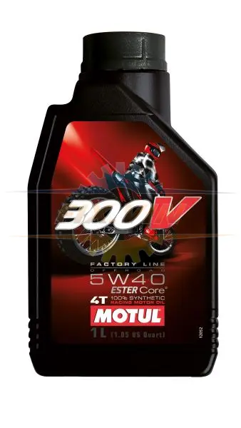 Олива для чотиритактних двигунів 300V Off Road 5W40 1л >JASO MA2 Синтетична естерове MOTUL 300VFLOFF 5W40 1L 104134 (фото 1)