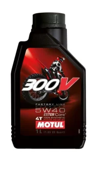 Олива для чотиритактних двигунів 300V Off Road 5W40 1л >JASO MA2 Синтетична естерове MOTUL 300VFLOFF 5W40 1L 104134