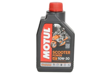 Олива для чотиритактних двигунів Scooter Power 10W30 1л, API SL SM SN SP JASO MB Синтетична MOTUL SCOOTERP 10W30 1L MB