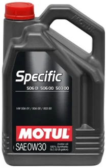 Моторна олива SPECIFIC (5L) 0W30 ACEA A5 B5 VW 503.00 VW 506.00 VW 506.01 MOTUL SPECIFIC 506.01 0W30 5L