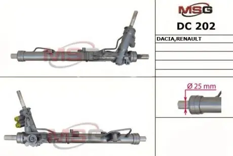 Рульова рейка (з ГПК) Duster 10-18 MSG DC202