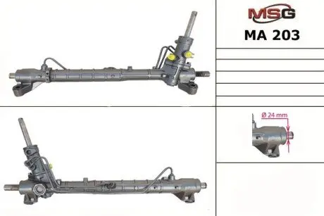Рульова рейка(+гідропідсилювач) MAZDA 3 1.4-2.0 03-09 MSG MA203