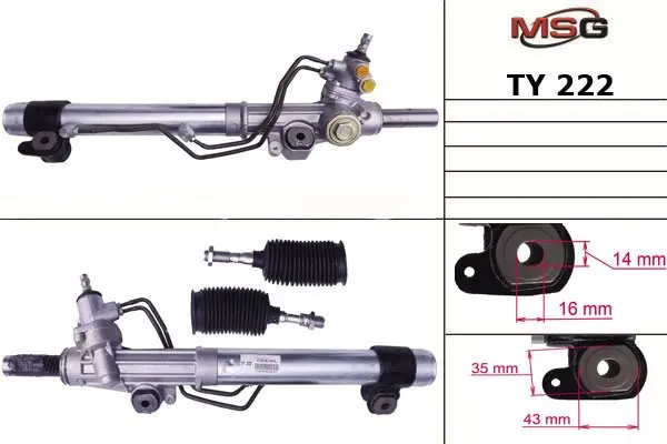 Рульова рейка з ГПК LAND CRUISER 100/LEXUS LX470 98-07 MSG TY222 (фото 1)