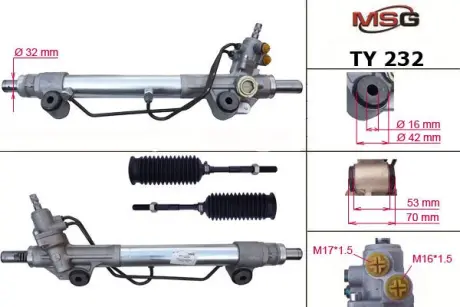Рульова рейка з ГПК TOYOTA FJ CRUISER/4RUNNER/LAND CRUISER PRADO 06- MSG TY232