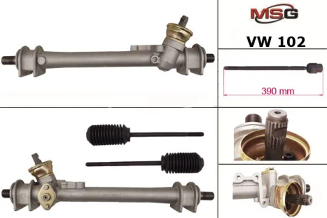 Рейка без ГУР SEAT CORDOBA 93-99, SEAT IBIZA 93-99, VW GOLF 91-97, VW PASSAT 93-96 MSG VW102