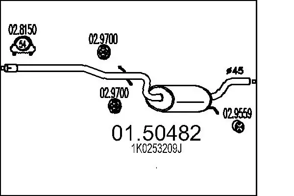 Передня частина глушника MTS 01.50482 (фото 1)