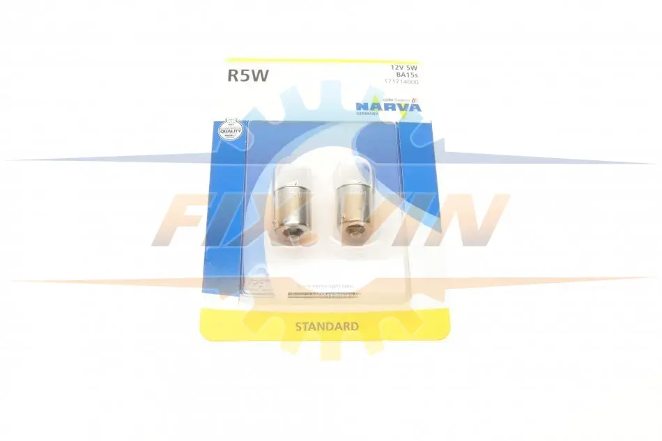 Автолампа R5W 12V 5W BA15s Standard (блістер/к-кт 2шт.) NARVA 171714000 (фото 1)