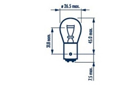 Автолампа P21/5W 24V 21/5W BAY15d NARVA 17925