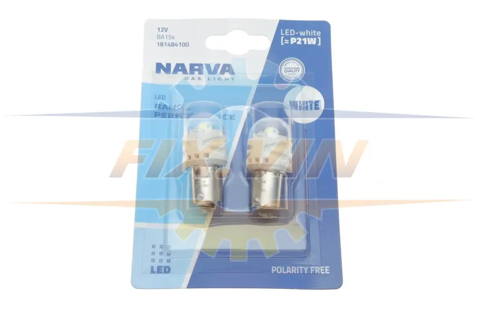 Лампа светодиодная P21W white LED Range Performance 2,2W BA15S (блистер 2шт) (пр-во Narva) NARVA 181484100 (фото 1)