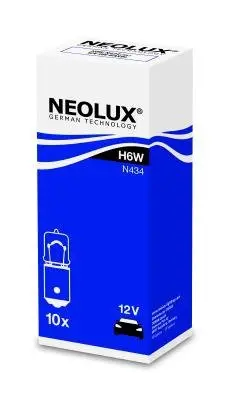 Лампа допоміжн. освітлення H6W 12V 6W BAX9s (вир-во Neolux) NEOLUX N434 (фото 1)