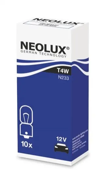Лампочка допоміжна T4W (12 В, 4 Вт, тип гнізда: BA9S) NEOLUX NLX233K10SZT (фото 1)