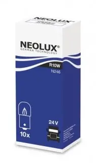 Лампочка допоміжна, 10шт, R10W, 24В, max. 10Вт, тип гнізда BA15S NEOLUX NLX246K10SZT