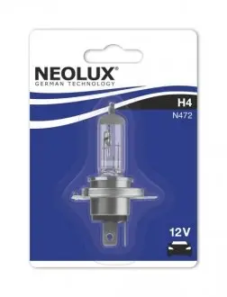 Лампочка галоген H4 (10 шт, 12 В, 60/55 Вт, тип гнізда: P43T) NEOLUX NLX47201B