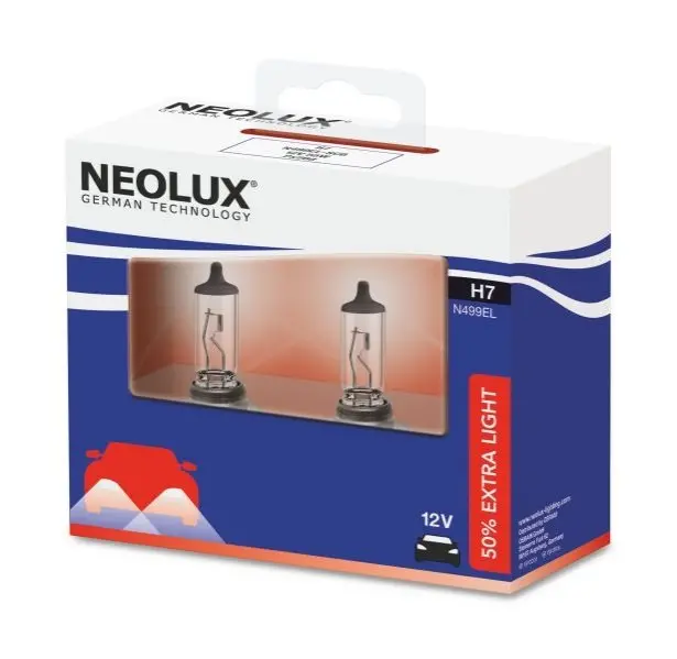 Лампочка Extra Light + 50% галоген H7 (10 шт, 12 В, 55 Вт, тип гнізда: PX26D) NEOLUX NLX499ELSCB (фото 1)