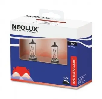 Лампочка Extra Light + 50% галоген H7 (10 шт, 12 В, 55 Вт, тип гнізда: PX26D) NEOLUX NLX499ELSCB
