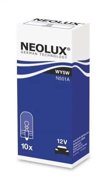 Лампочка допоміжна WY5W (12 В, 5 Вт, тип гнізда: W2,1X9,5D, Помаранчевий) NEOLUX NLX501AK10SZT (фото 1)