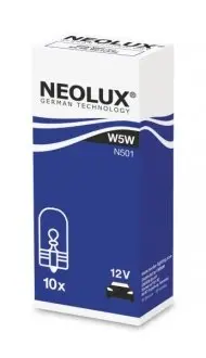 Лампочка (1 ШТ) W5W (картон, 10 шт, 12В, 5Вт, тип гнізда: W2,1X9,5D) NEOLUX NLX501K10SZT