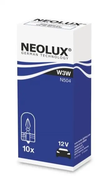 Лампочка допоміжна W3W (12 В, 3 Вт, тип гнізда: W2,1X9,5D) NEOLUX NLX504K10SZT (фото 1)