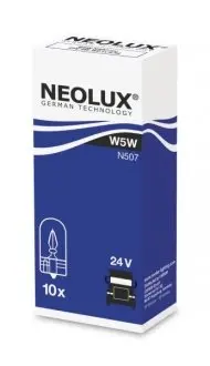 Лампочка допоміжна, 10шт, W5W, 24В, max. 5Вт, тип гнізда W2,1X9,5D NEOLUX NLX507K10SZT