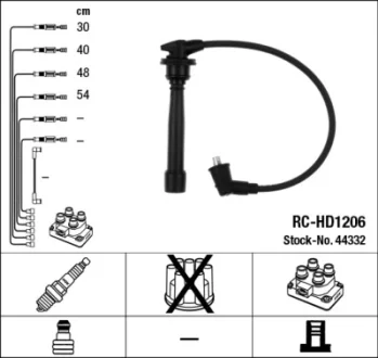 Комплект кабелів високовольтних NGK 44332