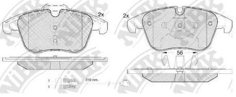 Колодки передние с датчиком Jaguar, Land Rover, Volvo, Ford, PSA NiBK PN0462W