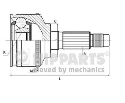 Комплект шарнірів, приводний вал NIPPARTS J2820904