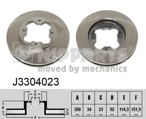Диск тормозной NIPPARTS J3304023 (фото 1)
