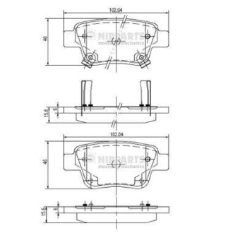 Гальмівні колодки NIPPARTS J3612030