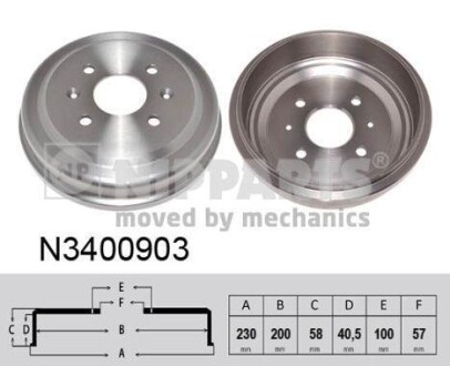 Гальмівний барабан NIPPARTS N3400903