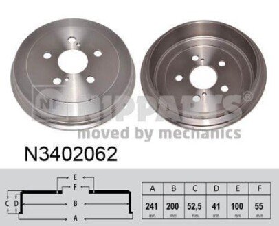 Тормозной барабан 200mm Toyota Prius NIPPARTS N3402062