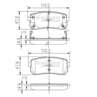 Гальмівні колодки NIPPARTS N3610308