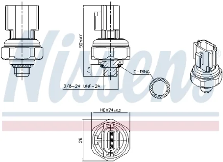 Датчик тиску хладогенту NISSENS 301077