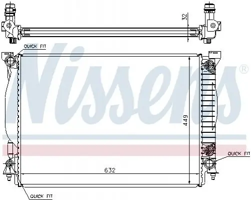 Радіатор охолодження AUDI A4/ S4 (00-) 3.0/3.2 (вир-во Nissens) NISSENS 60307A (фото 1)
