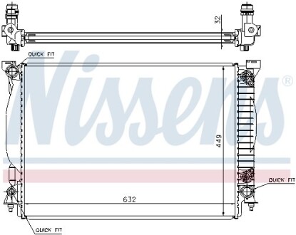 Радиатор охлаждения AUDI A4/ S4 (00-) 3.0/3.2 NISSENS 60307A