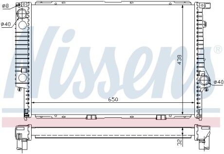 Радіатор охолоджування NISSENS 60622A (фото 1)