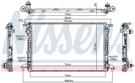 Радіатор охолоджування NISSENS 606462