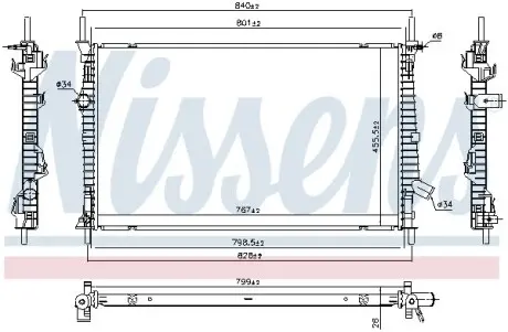 Радіатор охолодження FORD TRANSIT (TTG) (13-) 2.0 TDCi (вир-во Nissens) NISSENS 606537